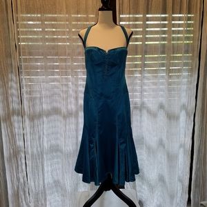 Just Cavalli Teal Halter Dress